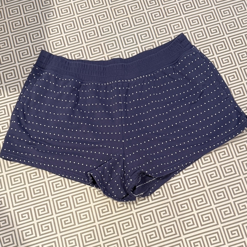 Aerie Blue and White Polka Dot Shorts